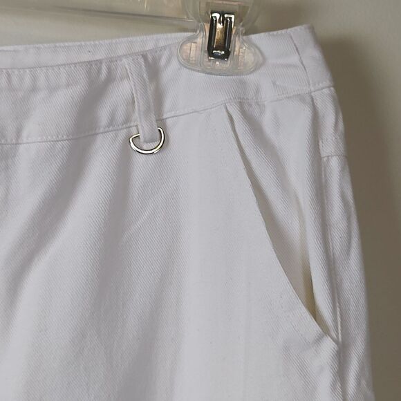 Princess Polly White Wide Leg Patch Pockets Denim Pants Size 4 - Picture 5 of 16